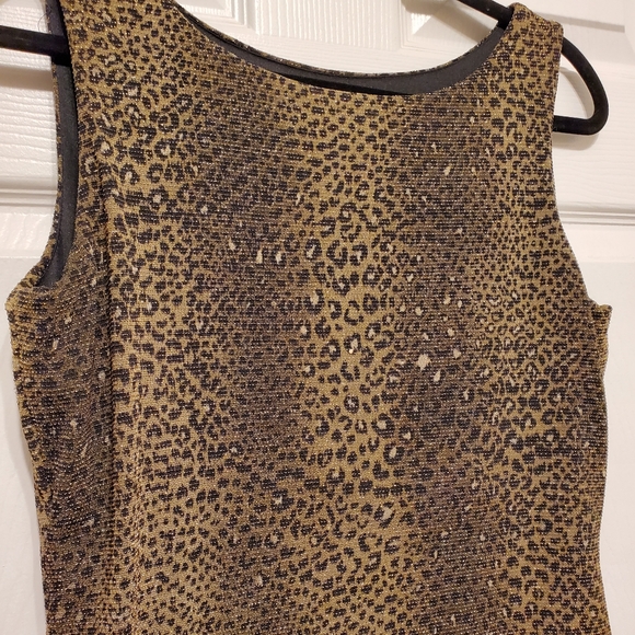 Arianna by Rachel Kaye Long Sleeveless Formal Evening Gown w/ Leopard Print - 10 - Picture 7 of 9